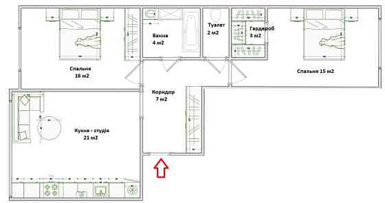 Євро 3к 70 м2 з ремонтом Центральний парк! Дорогий ремонт! Ирпень