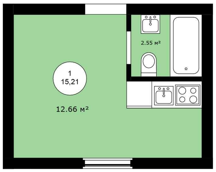 Смарт Квартири від 15.2 кв.м. | Aura Building - 6 проектів у портфелі Софиевская Борщаговка - изображение 2