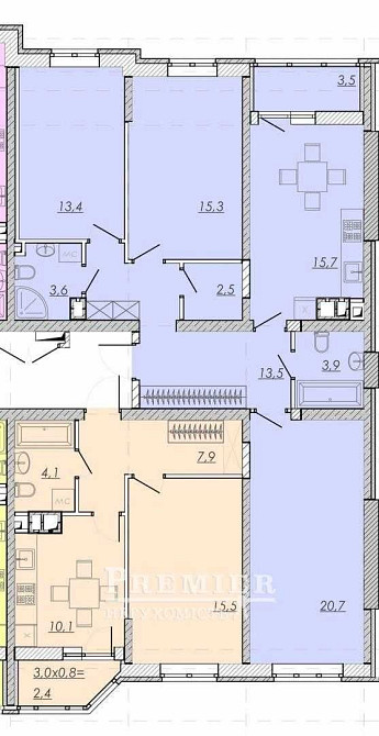 3-кімнатна квартира.  Центр міста. Готова до ремонту. 93м2  75000 у.о. Одеса - зображення 2