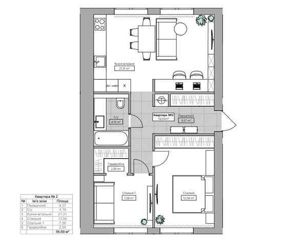 Апартаменти: 23 кв.м, 45.7 кв.м, 57кв.м Победа (Сумская обл.)