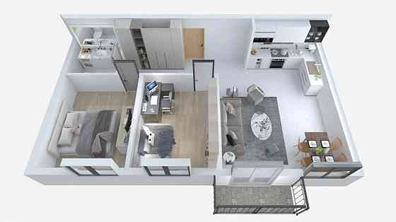 Чудова 2 км квартира з кухнею-студію і 2 окремі кімнати, 750$\м2 Ивано-Франковск