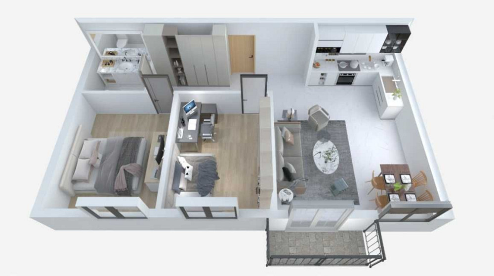 Чудова 2 км квартира з кухнею-студію і 2 окремі кімнати, 750$\м2 Ивано-Франковск - изображение 2