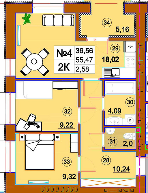 У збудованому будинку 1-на квартира (43,41 кв) в ЖК Комфорт-Сіті Калуш - зображення 3