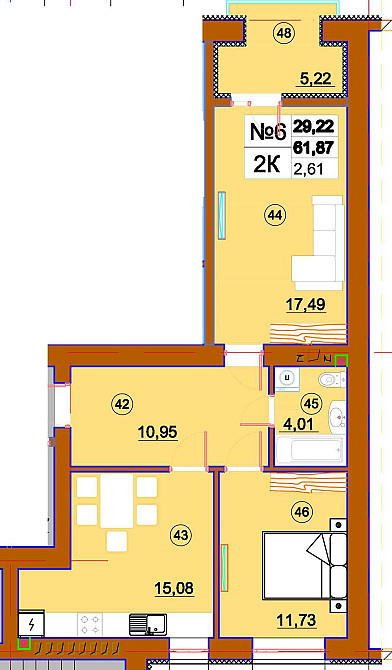 У збудованому будинку 1-на квартира (43,41 кв) в ЖК Комфорт-Сіті Калуш - зображення 6