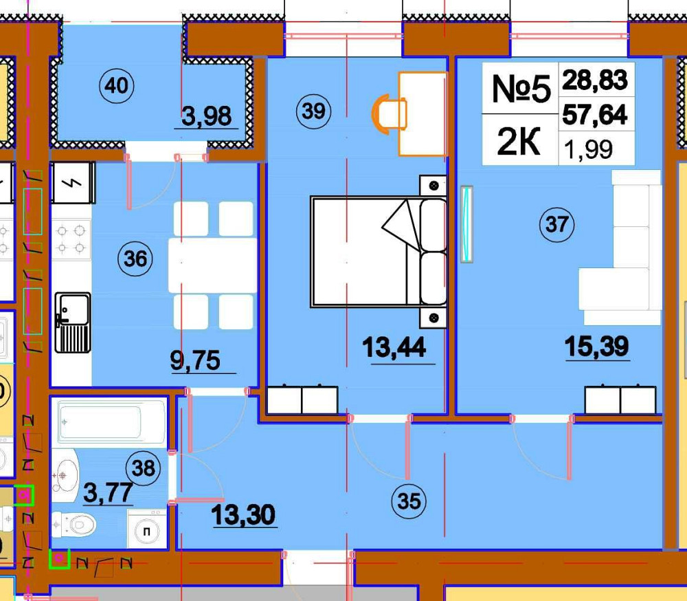 У збудованому будинку 1-на квартира (43,41 кв) в ЖК Комфорт-Сіті Калуш - зображення 5