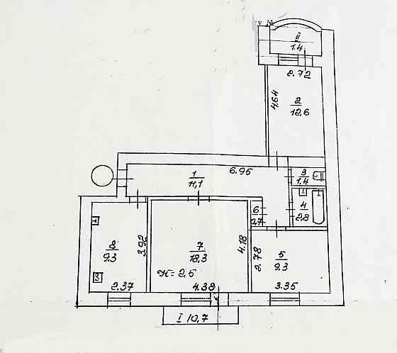 3-комнатная А. Поля, 6 с автономкой  рядом просп. Почтовый Кривой Рог