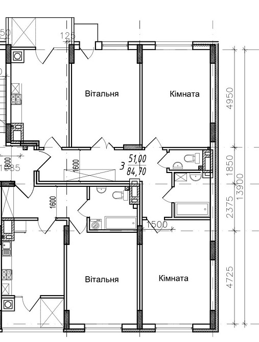 3-х Новобудова - Парк Шевченка - Розтермінування 36 місяців Черновцы - изображение 1