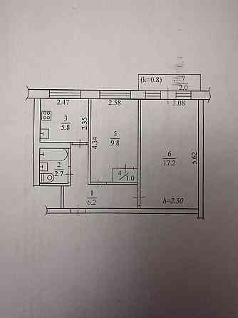 Продам, 2х, пр.О.Поля (пр. П.Орлика), 2/5, раздельные комнаты Днепр