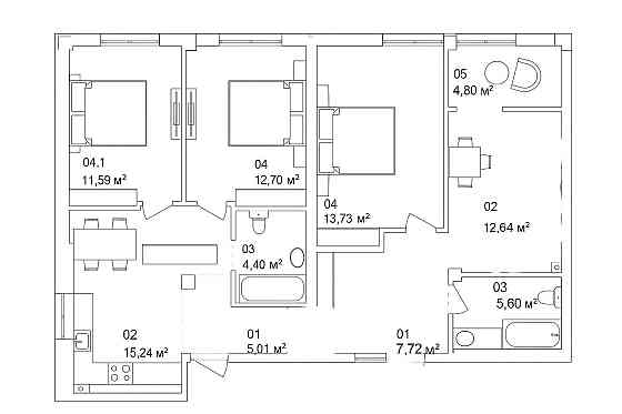 Продам 4-х комнатную квартиру в новом доме. Рассрочка 50 месяцев Одеса