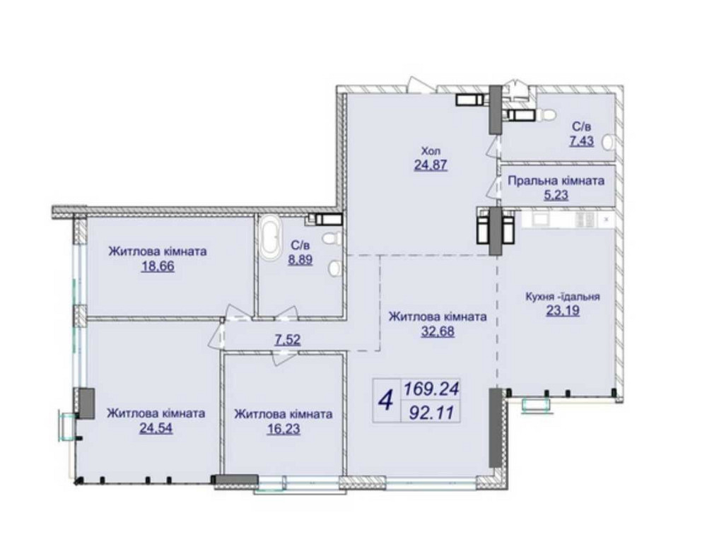Без % Продаж 4к (169,24 м2) Новопечерські Липки Вид на місто 7 черга Київ - зображення 3