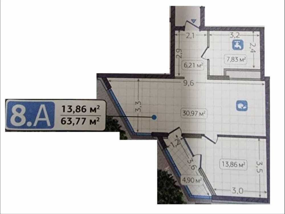 ЖК Заречний, 1К, 63,77 м.кв. дом N8, дом здан, переуступка без % Київ - зображення 3