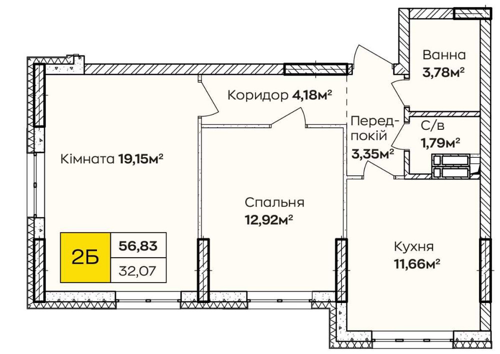 Продаж квартири біля озера. 2к 57 м2, розстрочка 24 517 грн платіж Київ - зображення 6