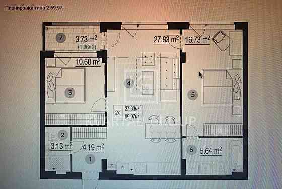 Продається простора євротрьохкімнатна квартира 70м² у ЖК Park Town Гостомель