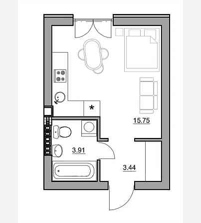 Продам смарт квартиру 23м2. Святопетрівське. Святопетрівське (Києво-Свят.р-н)
