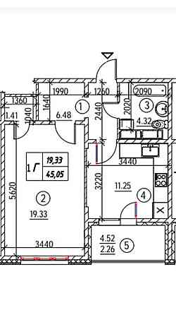 Продаж 1к квартири 45,05м2  ЖК Навигатор 2 Київ