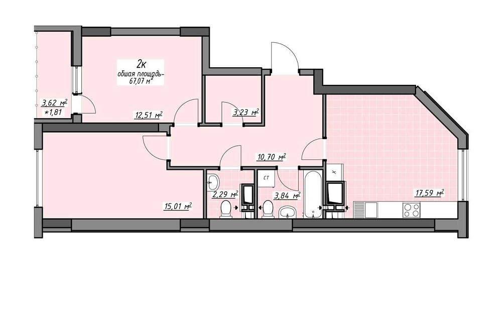 Двусторонняя 2к квартира с ремонтом. Ремонт. Скоро сдача! Одеса - зображення 3