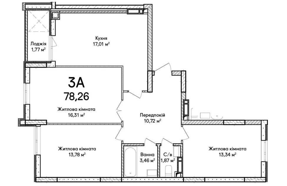 Світла та простора трикімнатна квартира з великою кухнею Ирпень - изображение 4