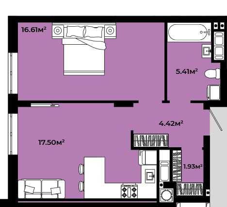 1-кімнатна ЖК CONTINENT LIFE | Франківський район | найнижча ціна Сокільники - зображення 3