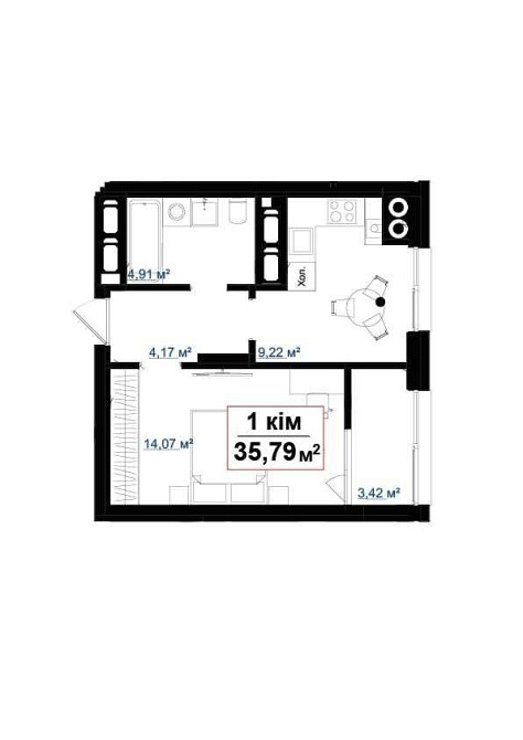 Квартира 35,79м2 у новому ЖК Акварелі на Пасічній за акційною ціною! Івано-Франківськ - зображення 1