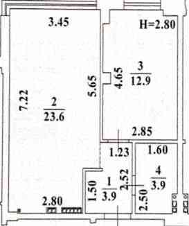 Евродвушка 45 метров на Сахарова с частичным ремонтом в хорошем доме Одесса