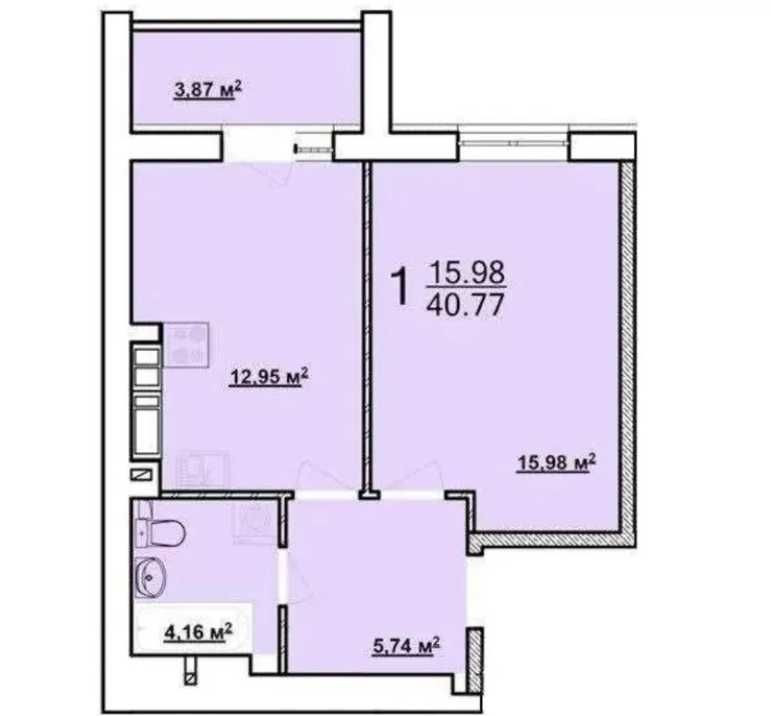 ДОМ С КОММУНИКАЦИЯМИ! Продам 1 комн квартиру 41м2, ЖК Мира AB Харьков - изображение 1