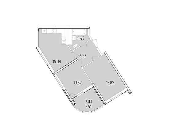 Квартира в КадорСіті. Зданий ЖК. Південно-західна, середній поверх Одесса