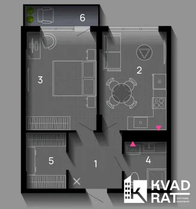 1 кім квартира площею 45м2 в ЖК Family Plaza Ивано-Франковск - изображение 3