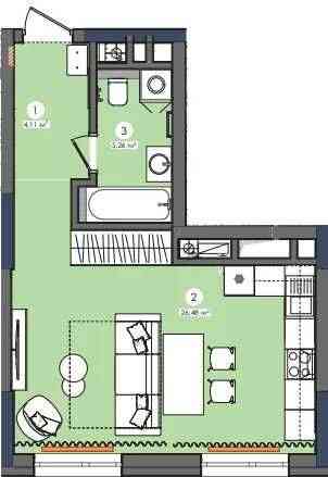 Продаж квартира в ЖК "Метрополіс" 1-кімнатна 38м2 Київ