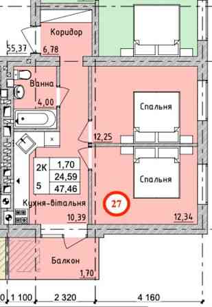 2к квартира в ЖК Бургундія 3, 3 поверх з Балконом, є Ліфт, 842$ за м²! Ирпень