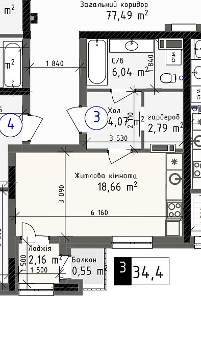 смарт квартира 34,40м.кв в новом ЖК по хорошей цене до 15,10,25г Одесса - изображение 1