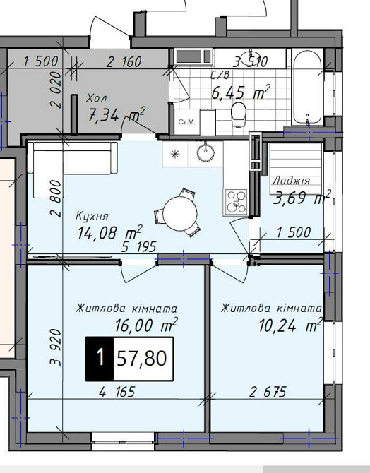 2 кімнатна вартира в новобудові з першим внеском від 10%. Без комісії Одесса - изображение 1