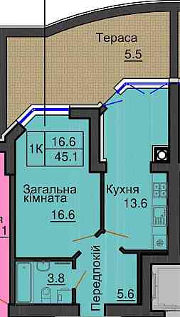 Продаж однокімнатної квартири з терассою,Сковороди 14,Софія Резиденс Софиевская Борщаговка