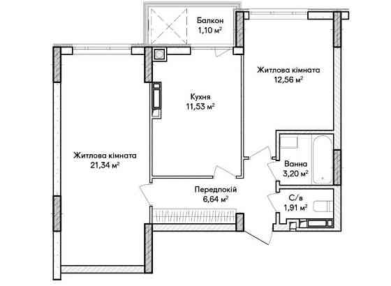 2-к квартира в ЖК Синергія Сіті. Розстрочка по  37 973 грн/20міс Ірпінь