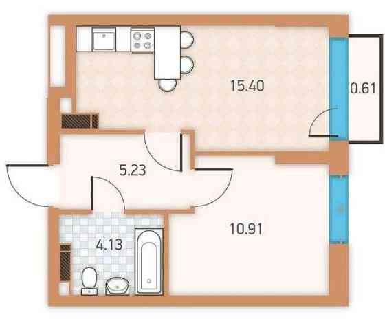 Продаж 1к квартири 35,24 м2 Київ
