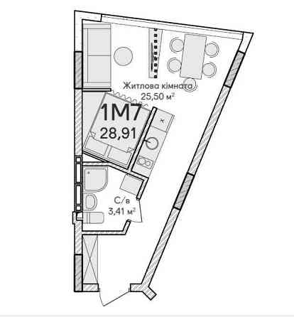 Продається квартира-студія в будинку 12 ЖК Синергія Сіті (Ірпінь). Ірпінь