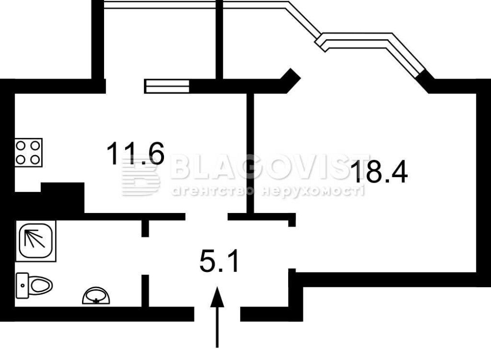 1 к кв. Свіжий ремонт. 43м2. Правий берег. Київ - зображення 2