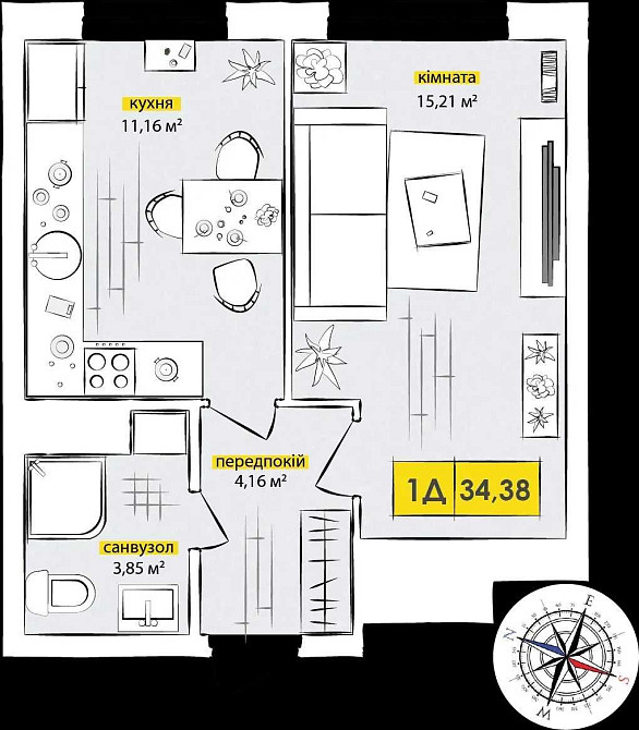 Квартира на проспекті Григоренка.Поруч озера .Укриття, Єоселя,метро Київ - зображення 8