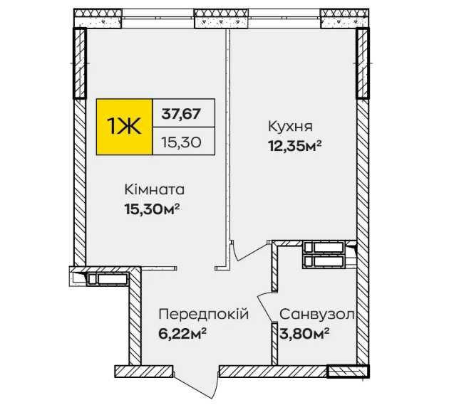 Позняки — 1-кімнатна квартира біля Сільпо Киев - изображение 5