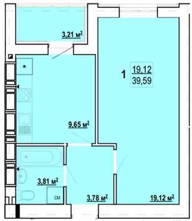 Продам реальную 1К квартиру 40м2 на 9/16 этаже в ЖК Гидропарк GT Харьков