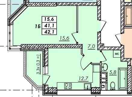 1к. В наличие! ЖК Real Park. 4 ЭТАЖ 42 м² Одесса