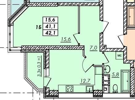 1к. В наличие! ЖК Real Park. 4 ЭТАЖ 42 м² Одесса - изображение 3