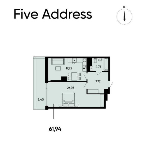 Продаж 1 кімнатної квартири по вул. Раковського ЖК Five Address Львов - изображение 2