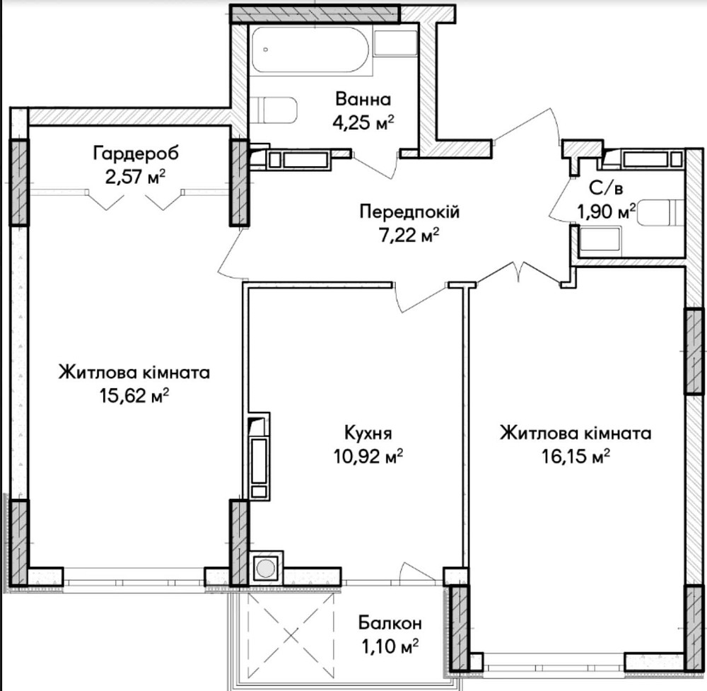 Двокімнатна квартира за 32 тис в місяць.Балкон, індивідуальне опалення Ірпінь - зображення 6