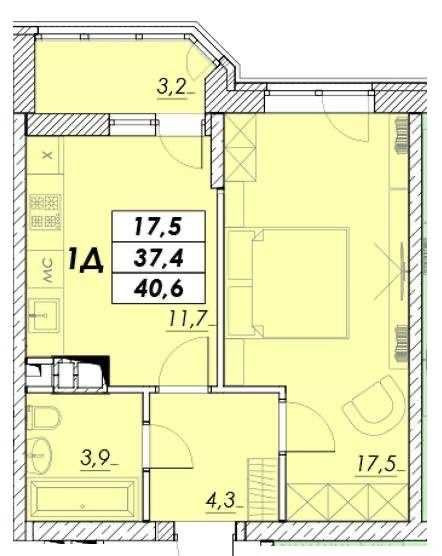 ЖК Прохоровский квартал. Лучшая цена ! 41 м. 6 этаж Одесса - изображение 2