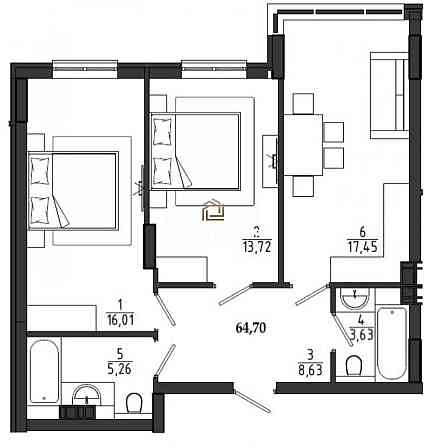 Продається двокімнатна квартира біля моря - Сади Рівʼєри Фонтанка