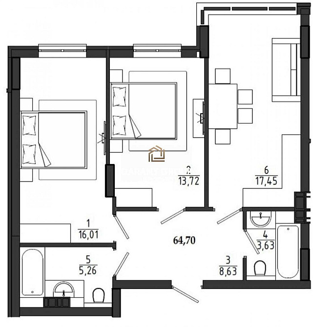 Продається двокімнатна квартира біля моря - Сади Рівʼєри Фонтанка - изображение 3