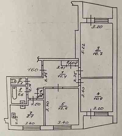 Продам свою 3к.кв, П.Поле, за ЦНАП, 8/16, 68м.кв. Харьков