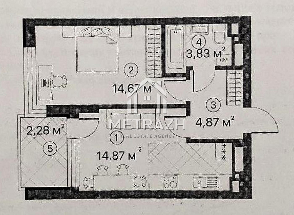 Видова 1-к 46 м2. ЖК 7 КВАРТАЛ ВВЕДЕНИЙ. Прямо біля Retroville! Киев - изображение 3