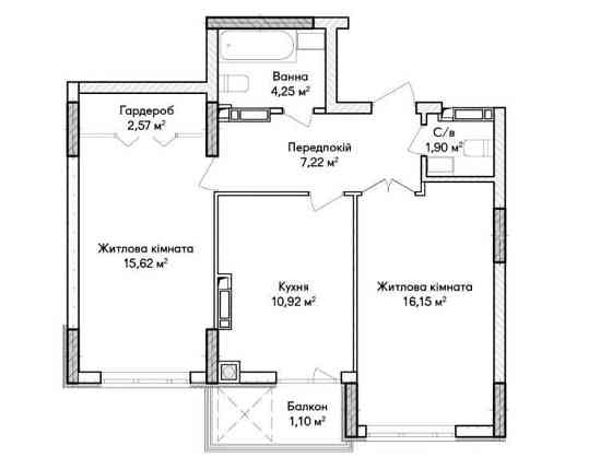Сімейна 2-кімнатна квартира в ЖК Синергія Сіті Ірпінь