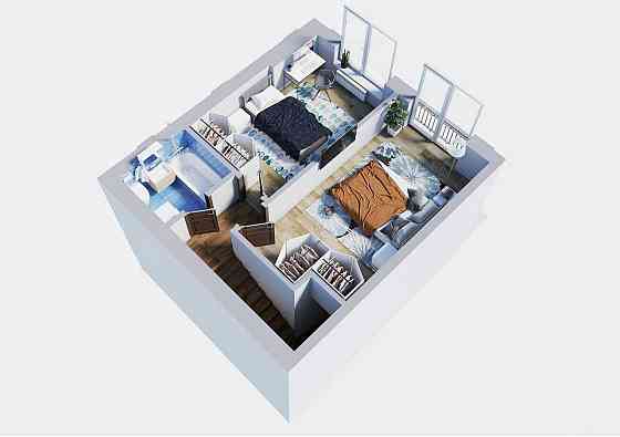 Дворівнева квартира 72м2 у клубному будинку з власним паркомісцем. Гатное